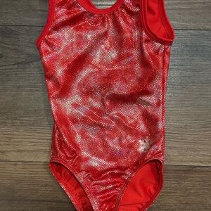 Sparkling Red Gymnastics Leotard